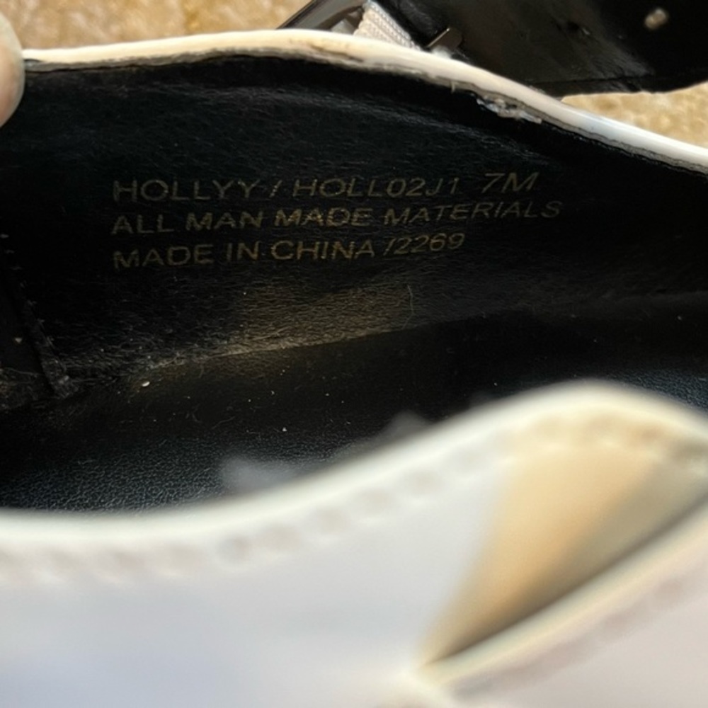 Madden Girl Hollyy Loafer shoes Mary Jane lug sole vegan leather white black - Picture 3 of 11